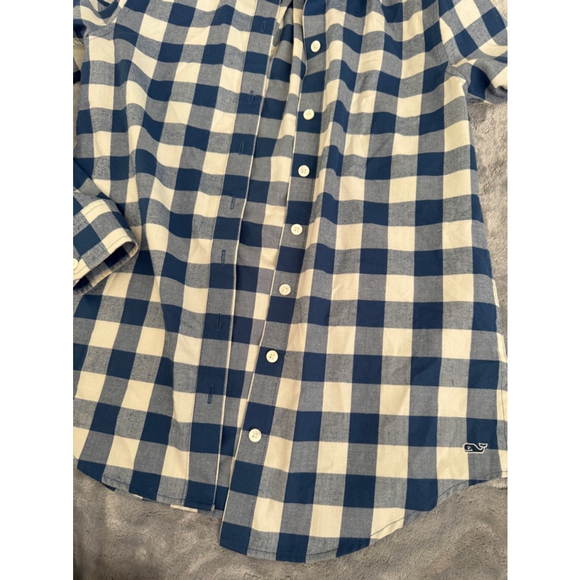 Vineyard Vines Women’s Performance Blue and White Plaid Full Button Up 00 - Picture 5 of 8